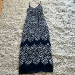 a.n.a blue & white floral maxi dress